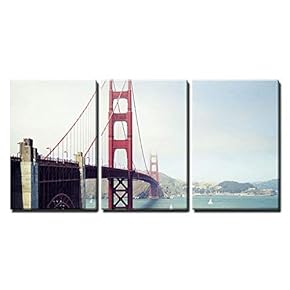 Golden Gate Bridge in San Francisco California x3 Panels