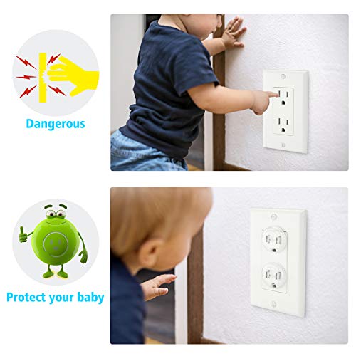 2 Outlet+Covers+Clear+Baby+Proofing