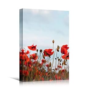 signwin Canvas Wall Art Red Fields Bohemian Colorful...