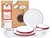 Enamelware Starter Set, 16 piece, Vintage White/Red