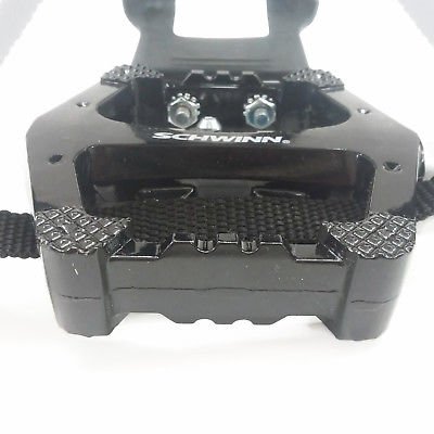 SCHWINN MAGNESIUM SPD CLIP PEDALS w/ CLEATS, TOE CLIPS, AND STRAPS - OUTDOOR OR INDOOR CYCLING - 9/16"