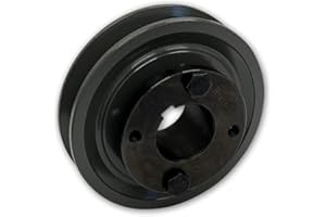 PRO-EDGE INDUSTRIAL PNEUMATICS AND CONTROLS Single Groove 4.25" Cast Iron Electric Motor " H " Pulley/Sheave, Bushing Included, for 3/8" and 1/2" Top Width 3L/A/AK/4L/4LK Section V Belt, 1 Groove (1-1/8" Shaft / 1.125 Bore, AK44H)