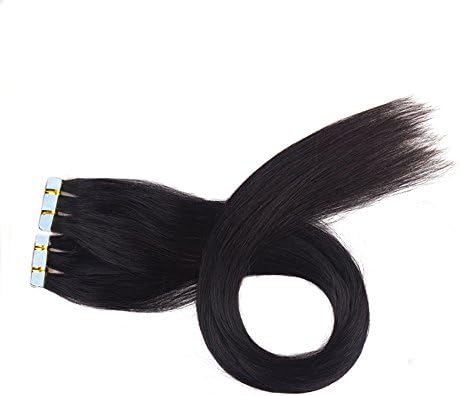 Chisonhair Tape in Hair Extensions Brazilian Virgin Human Hair Extensions 100g/pack 40pcs Remy Straight Hair natural color #1B (28")