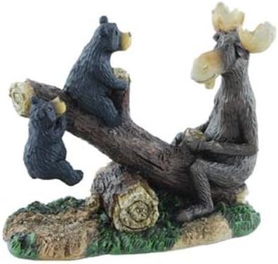 Bear &amp; Moose on Seesaw Figure, 6-inch