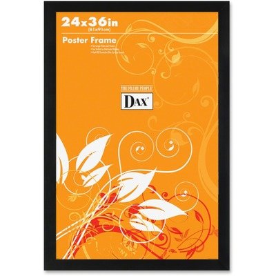 DAX 286036X Flat Face Wood Poster Frame, Clear Plastic Window, 24 x 36, Black Border