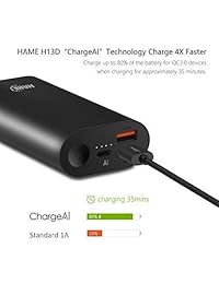 Cargador portátil de alta velocidad USB PD, HAME H13D 10000 mAh, uno para toda la batería de carga rápida con 4 baterías externas tipo C más rápidas, compatible con iPhone XR XS Max X 8 MacBook iPad Pro, Samsung