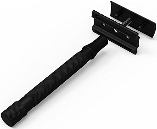 Safety Razor with 40 Double Edge Razor Blades and Travel Case Leather Sleeve - the official gifts for men - Beginners Guide Included - Thumbnail 7