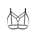 PHOTNO Women Elastic cage Bra Strappy Hollow Out Bra Bustier Crop top Bralette (L, Black)