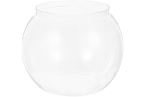 POPETPOP Transparent Round Fish Bowl Unbreakable Plastic Aquarium Tank for Goldfish and Hydroponic Plants