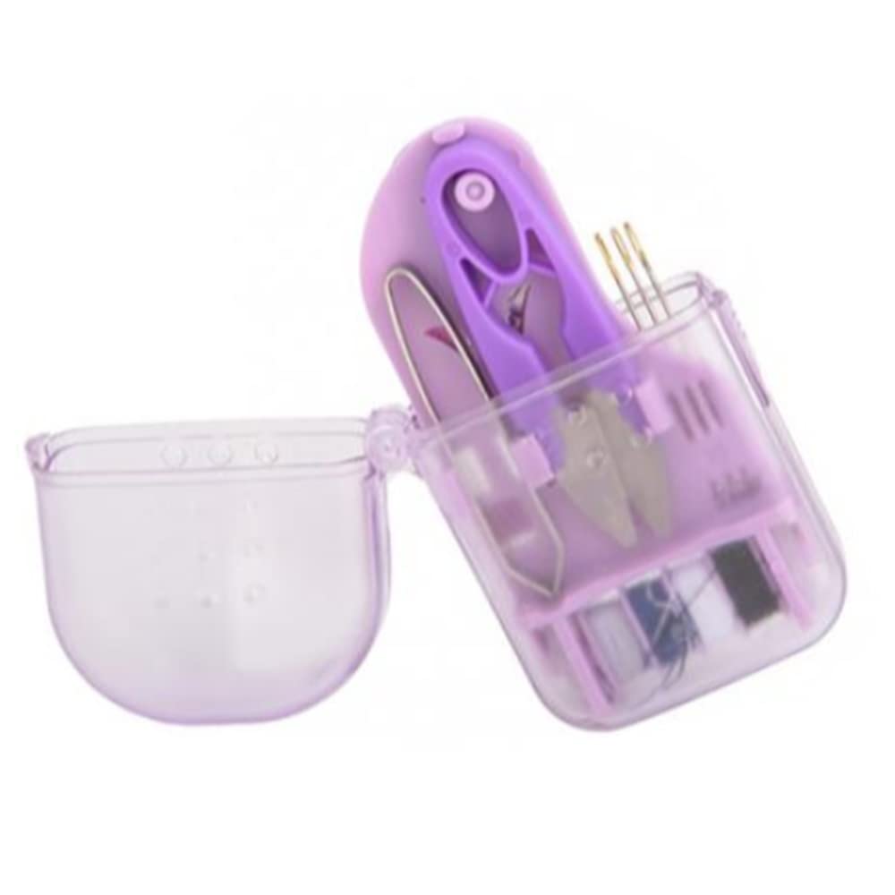 Sewing Kit, Purple Travel Sewing Kit, Mini Sewing kit for Home, Travel & Emergency Filled with Mending and Sewing Needles, Scissor, Pins, Threads, 12pcs