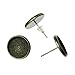 HOUSWEETY 50PCs Round Cabochon Settings Earring Post (Fit 12mm) W/Stoppers
