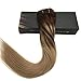 GOO GOO Clip in Hair Extensions Real Human Hair, Remy Human Hair Extensions Clip ins for Women, Natural Human Hair, 18inch 120g 7Pcs, 4/18 Balayage Chocolate Brown Highlighted Dirty Blonde