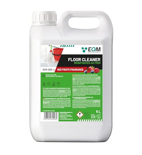 EQM - ECO-202 - Detergente per superfici multiple - Azione rinforzata per una pulizia superiore - 5L - Alta capacità sgrassante e deodorante - Aroma a frutti ross