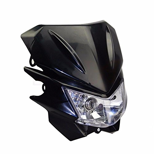 35W Off Road Dirt Bike Motorcycle Headlight for Honda Kawasaki Suzuki Yamaha KTM Custom (Black)