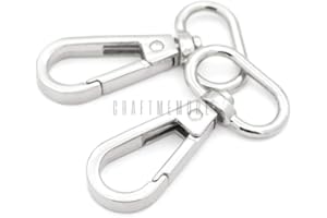 CRAFTMEMORE Snap Hook Swivel Push Gate Lobster Clasps Fashion Clips Purse Making FS10 Pack of 10 (Silver, 3/4 Inch)