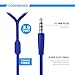 SoundPEATS Earbud Headphones In-Ear Noise Cancelling Earphones Stereo Headphones with Mic (Metal Housing, Flat Cable, In-line Control, iPhone and Android Compatible) - M20 Blue