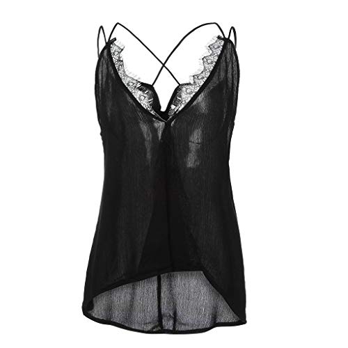 image for Yezijin_Women's Wear Fashion Women V-Neck Camisole Lace Splicing Pure 