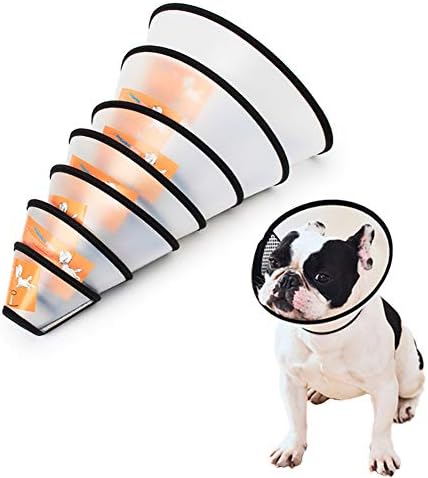 Cangad ペット用品 エリザベスカラー 犬猫用 猫用 兔用 小型犬用 半透明 ソフトタイプ マジックテープ式 首回りフェルト 調節可能 柔らかい 超軽量 通気性 手術後ケア 傷口なめ防止 噛み防止 耳掻き 爪切り 去勢 避妊 Xs
