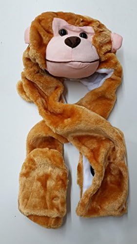 Monkey Plush Animal Hat with Mitts / Scarf High Quality Plush
