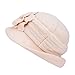 Womens 1920s Winter Wool Cap Beret Beanie Cloche Bucket Hat A299 (Ivory)