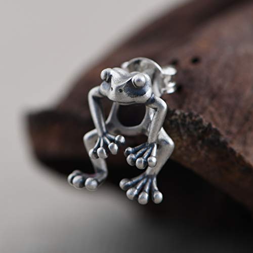 GAGAFEEL 925 Sterling Silver Frog Earring Vintage Stud Dangle Post Earrings Cute Animal Lucky Frog for Women Girl Birthday Anniversary Valentines with Jewelry Gift Box