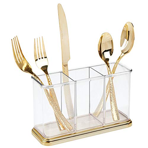 mDesign Plastic Cutlery Utensil Holder Storage Organizer Caddy for Kitchen Countertop