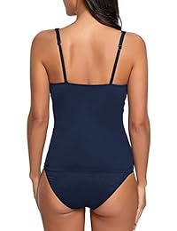 Tankini sexy con cuello en V y dos piezas para dama