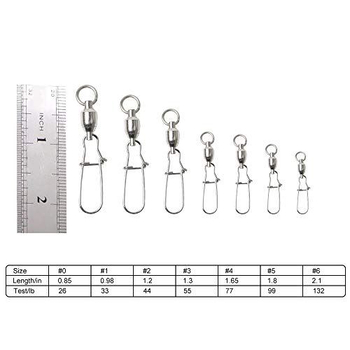 image for Alwonder 20 PCS Stainless Steel Fishing Ball Bearing Swivels with Duo 