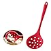 Luckycivia 2 PACK Silicone Slotted Spoon, Premium Silicone Perforated Spoon, Straining Ladle Plastic Skimmer Slotted Spoon, （Red and Black）