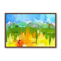 Framed Canvas Wall Art Color Abstract Canvas Prints Home Artwork Decoration for Living Room,Bedroom - 16x24 inches