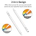 Stylus Pen for Apple iPad - Capacitive Rechargeable Styli with 1.5mm Ultra Fine Tips Active Electronic Pencil for Apple iPad/iPhone/iPad Pro/Samsung Tablet with Replaceable Cap (19cm, White)