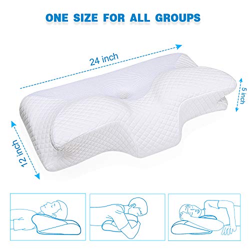 Ansontop Memory Foam Cervical Pillow Contour Orthopedic Neck Pillow