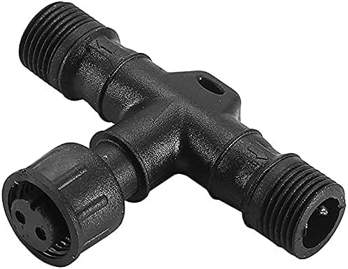 INDARUN 2 Pins T Connector Waterproof IP67 for Single Color Led Decking Lights (Warm White/Cool White/Blue)