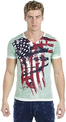 Rass Vintage Collection American Flag T-shirt – Men’s Tee Shirts MJC5037-GRN-XL