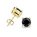 Bling Jewelry Black CZ Round Stud Earrings 925 Sterling Silver