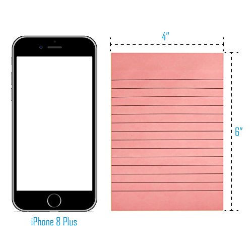 Selizo 3 Pads Sticky Notes Lined, 4 in x 6 in, 100 Sheets/Pad