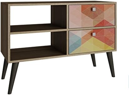 Manhattan Comforts Dalarna TV Stand, Oak and Stamp