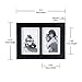 Malden 673-35SD Double 3.5x5 Picture Frame - Wide Real Wood Molding, Real Glass - Black