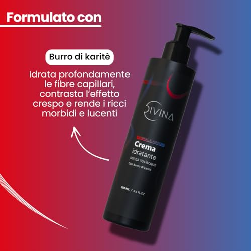 DIVINA BLK Natural & Amazing Afro Natural & Amazing Leave-In Moisturising Cream with Shea Butter for Wavy Curly Super Curly Hair