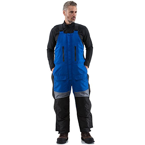 RefrigiWear Men's Water-Resistant Insulated ChillBreaker Plus Bib Overalls (Royal Blue, 5XL)