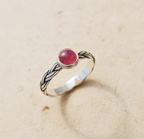 Pink Tourmaline Ring, Sterling Silver Ring, Pink Ring, Promise Ring, Purity Ring, Anniversary Ring, Personalized Ring