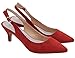 Greatonu Womens Red Formal Classic Slingback Kitten Heels Pumps Court Shoes Size 9 US / 40 EU