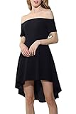 ChongXiao Womens Casual Flared Swing Off Shoulder Party Cocktail Formal Skater Dress