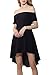 ChongXiao Womens Casual Flared Swing Off Shoulder Party Cocktail Formal Skater Dress