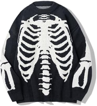 Flixxo Fairy Grunge Skeleton Sweater Y2K Oversized Women's Crew