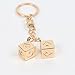 Lucky DICE Costumes Charms Jewelry for HAN Solo Cosplay (Chain Cube + Key Chain) Gold