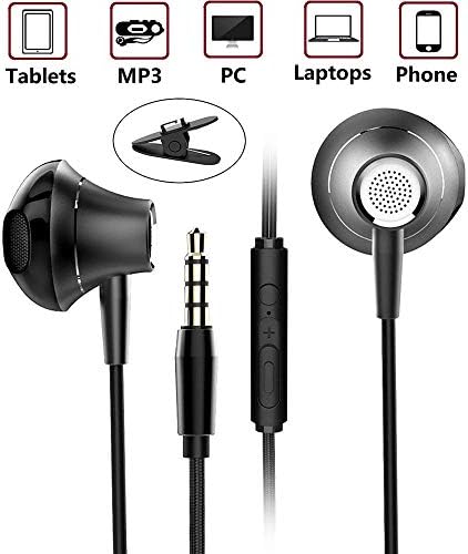Noise Isolating Earphones, Obestar In Ear Earphones/Headphones with Microphone and Volume Control, Wired Headset with Pure Sound and Powerful Bass for iPhone iPad Samsung MP3/MP4 Players, Tablets etc.