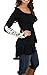 FINEJO Casual Women Long Sleeve Lace Irregular Hem Blouse Tops