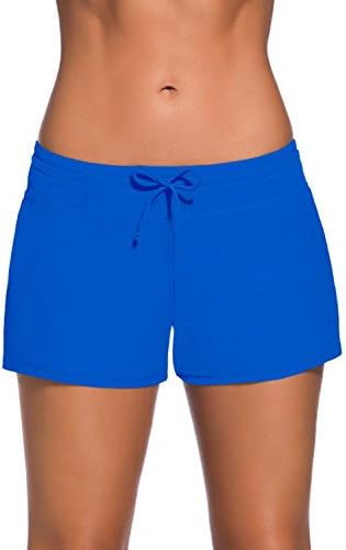 DUOLIFU Women Swimsuit Tankini Side Split Plus Size Bottom Board Shorts,Blue,XXXL