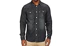 Levi's Men's Barstow Western Pearl Snap Front Denim Shirt (Small, Dark Rinse)